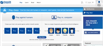 Jouer aux échecs via Internet sur Chess24.com